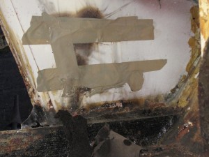 The horrors hidden beneath included parts held together with parcel tape